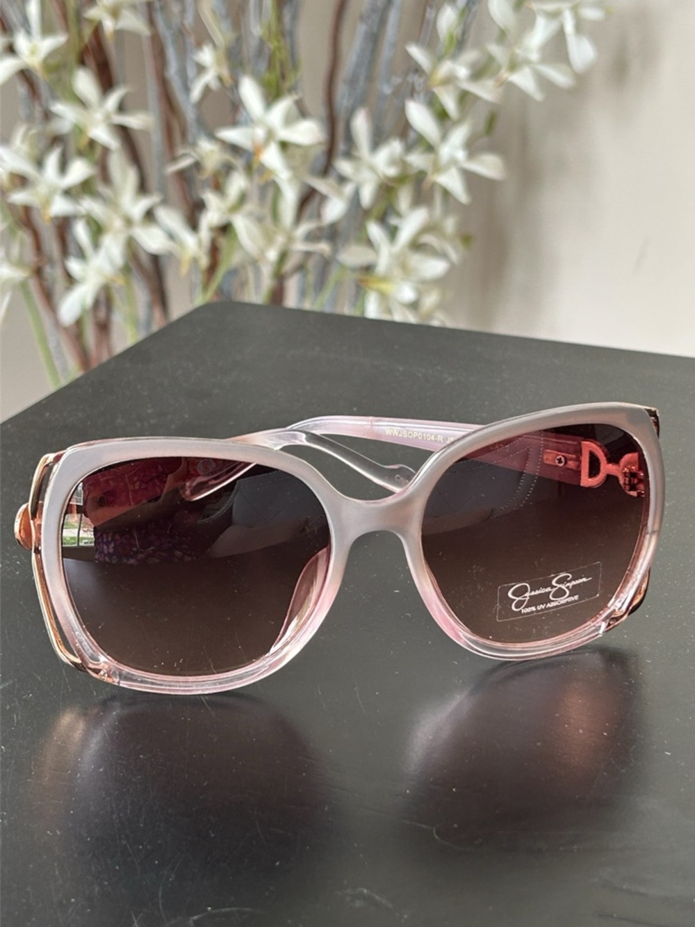 NWOT Jessica Simpson Glam Oversized Rose Fade Metal Vent Sunglasses J5686 RSF - Picture 2 of 13